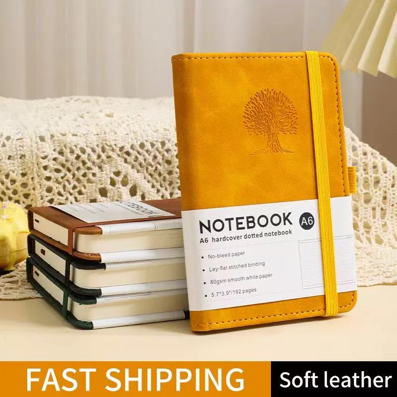 Leatherwork Art - 휴대용 A6 노트북 하드커버 인조 가죽