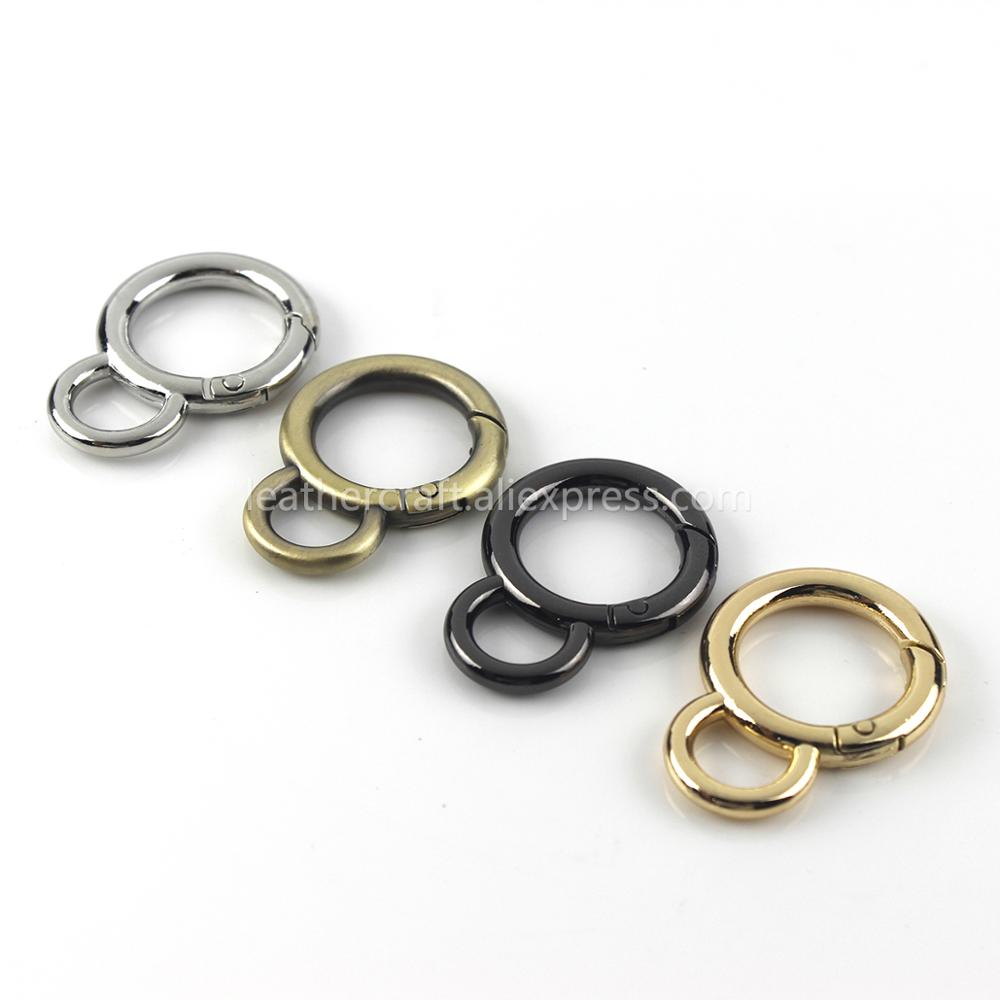 금속 더블 서클 스냅 훅 스프링 게이트 O 링 트리거  - Leatherwork Rings 리뷰 및 가격