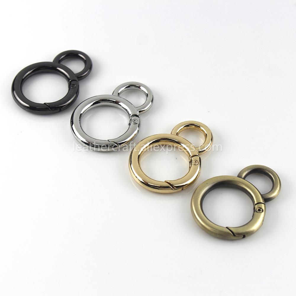 금속 더블 서클 스냅 훅 스프링 게이트 O 링 트리거  - Leatherwork Rings 리뷰 및 가격