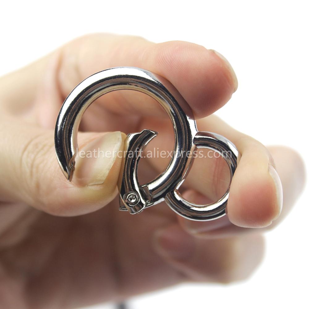 금속 더블 서클 스냅 훅 스프링 게이트 O 링 트리거  - Leatherwork Rings 리뷰 및 가격