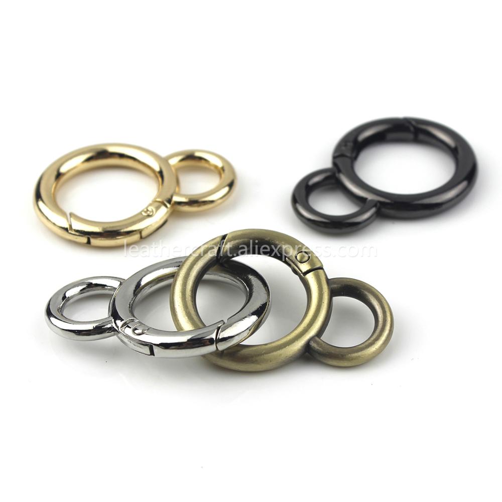 금속 더블 서클 스냅 훅 스프링 게이트 O 링 트리거  - Leatherwork Rings 리뷰 및 가격