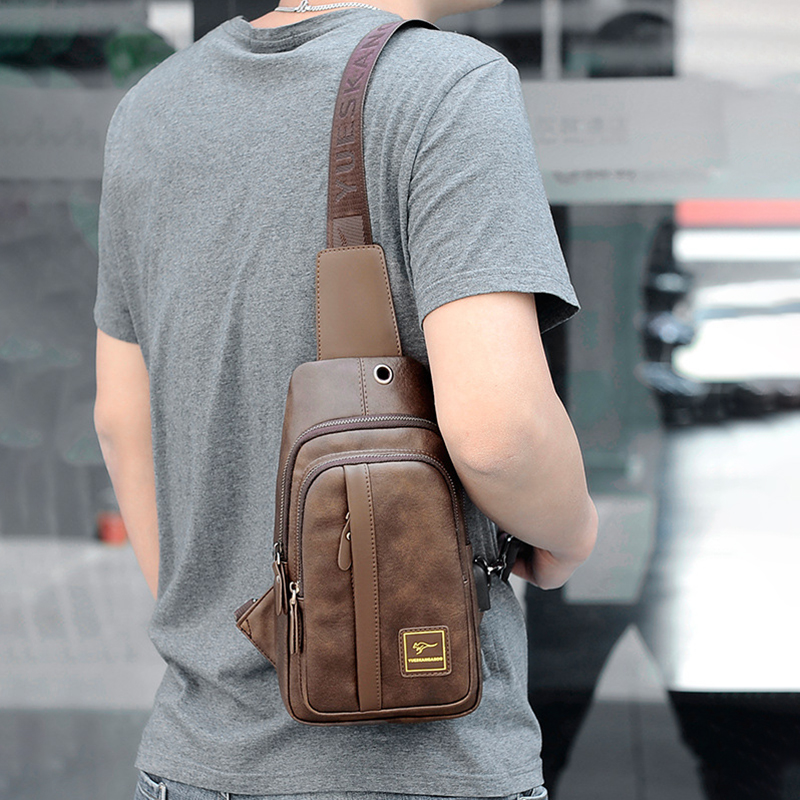 남성용 휴대용 가슴 가방 패션 지갑 PU 가죽 백팩 소 - Leather Work Backpack 리뷰 및 가격