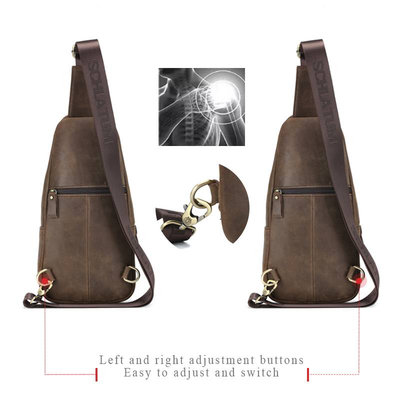 SCHLATUM 100% 정품 가죽 가슴 가방 캐주얼  - Leather Work Backpack 리뷰 및 가격