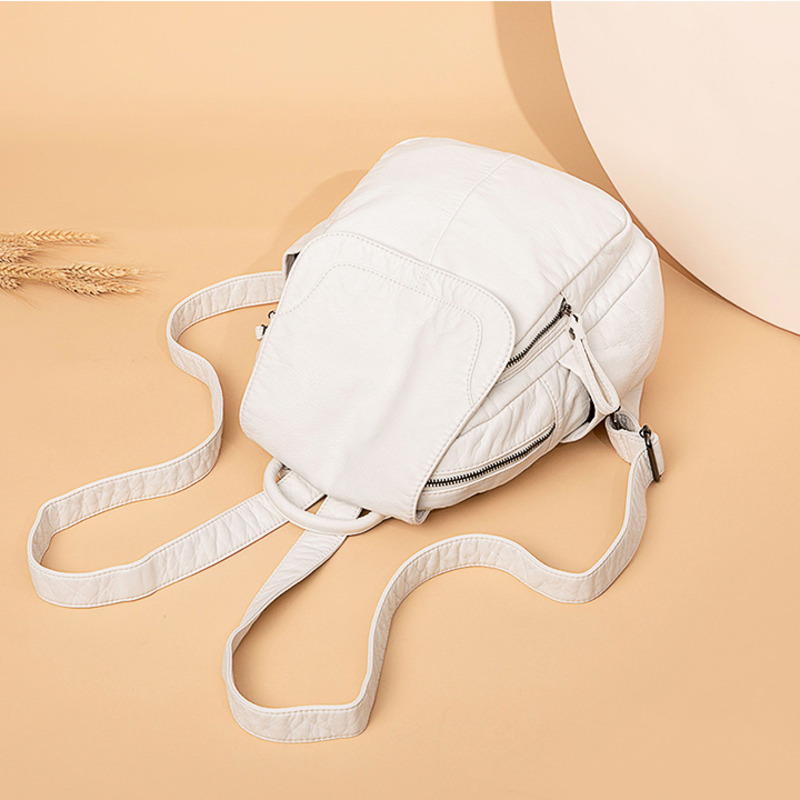 여성용 배낭 화이트 워싱 가죽 배낭, 십대 소녀용 소형 - Leather Work Backpack 리뷰 및 가격
