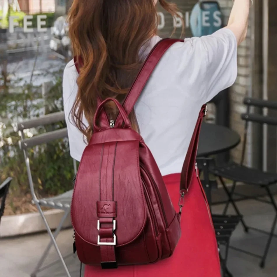 다기능 여성 가죽 배낭 십대 소녀를위한 빈티지 배낭 학 - Leather Work Backpack 리뷰 및 가격