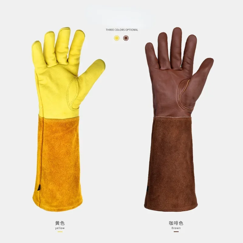 S-XL 소가죽긴 튜브 원예 장갑 헤비 듀티 원예 로즈 - Youtube Leatherwork 리뷰 및 가격