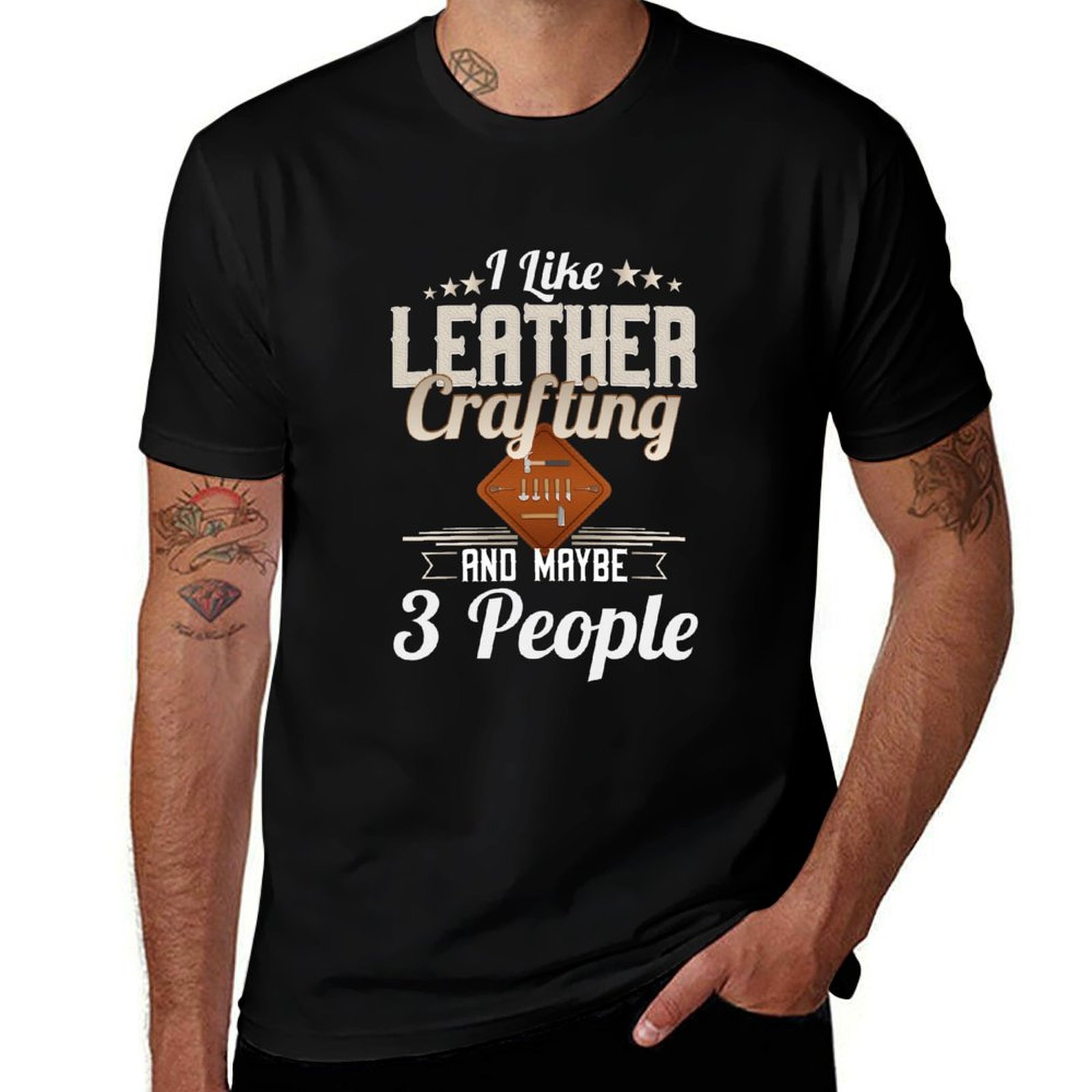 가죽 공예 가죽 작업 선물 티셔츠 심플 라인 아트 프린 - Leatherwork Art 리뷰 및 가격
