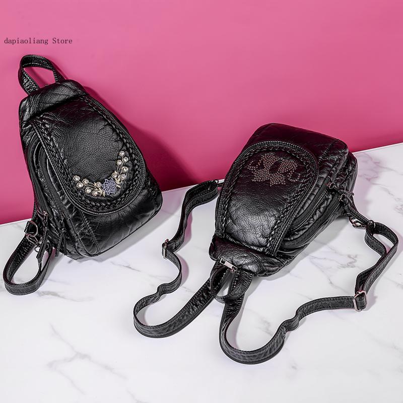 여자 작은 가슴 가방 패션 학교 가방 캐주얼 어깨 가방 - Leather Work Backpack 리뷰 및 가격